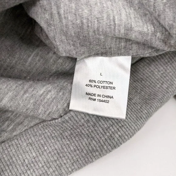 The Vinyl Icons Size L Womens Long Sleeve Gray Football Bubble Hem Crop Top - Picture 6 of 6